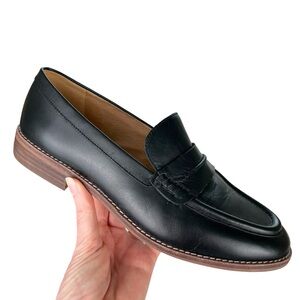 Madewell The Elinor Loafer Black Sz 8 Leather Classic Academia Office